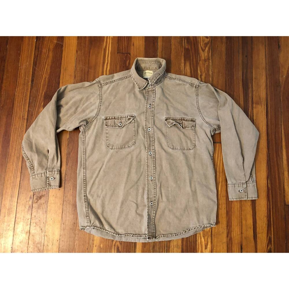 Melton VTG Mens Tan Button Shirt